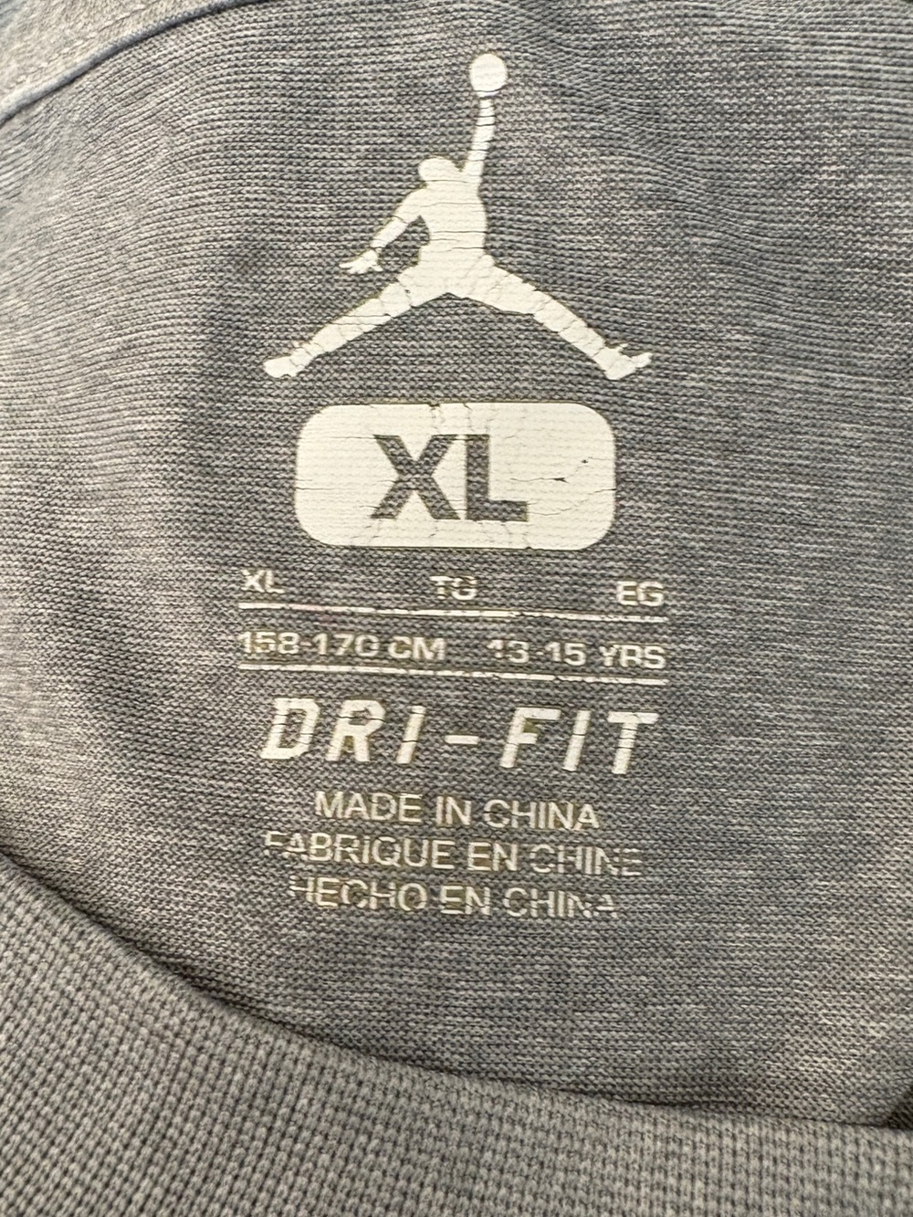 Jordan Dri-FIT Gray Red Basketball Graphic Tee Youth XL 13–15 - Picture 4 of 5
